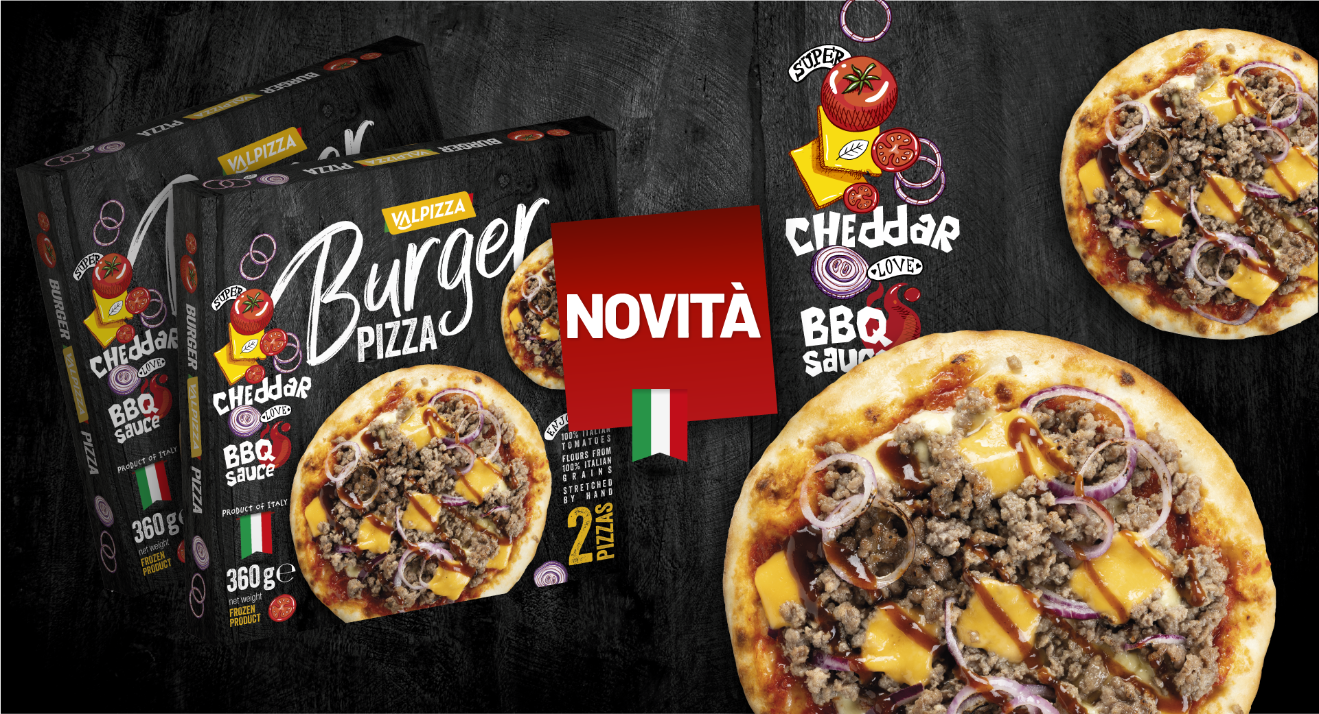 Nuovo prodotto pizza burger nuovi gusti